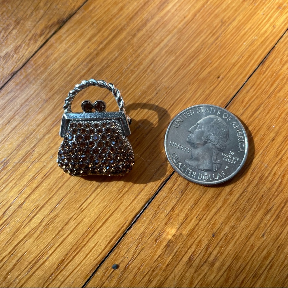 Crystal Encrusted Mini Purse Pin